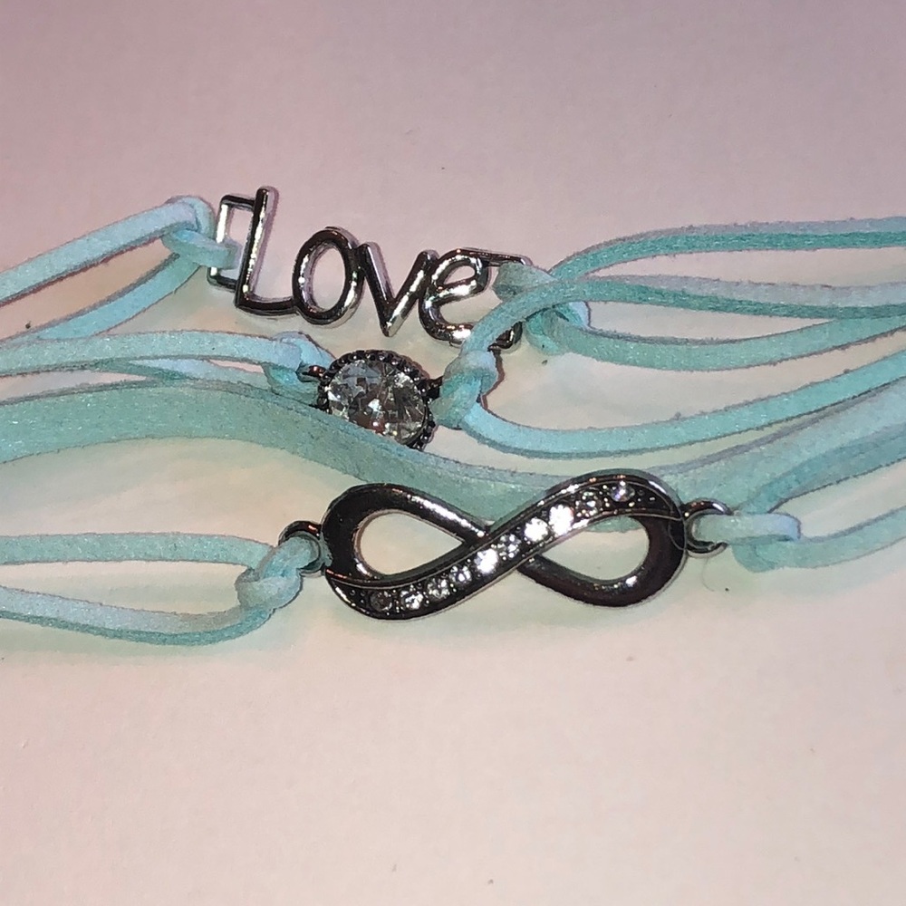 Love & Infinity Aqua Multi-Strand Boho Bracelet